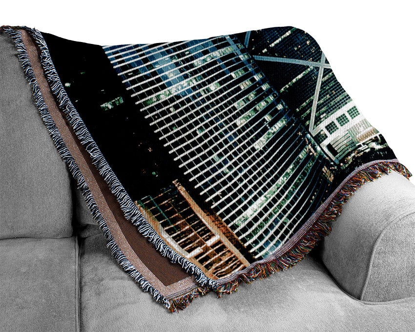 The Glistening Buildings Woven Blanket