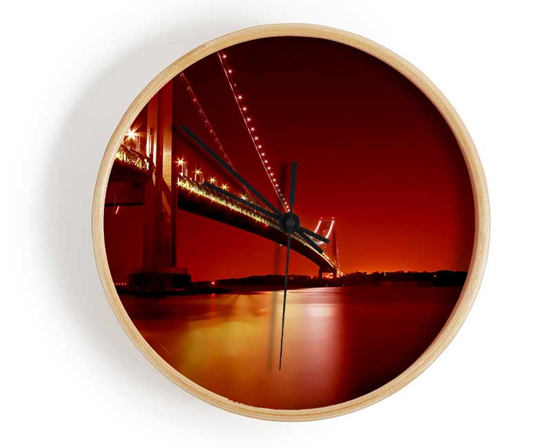 The Golden Gate Bridge Orange Clock - Wallart-Direct UK