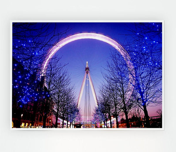 The London Eye At Dusk Print Poster Wall Art