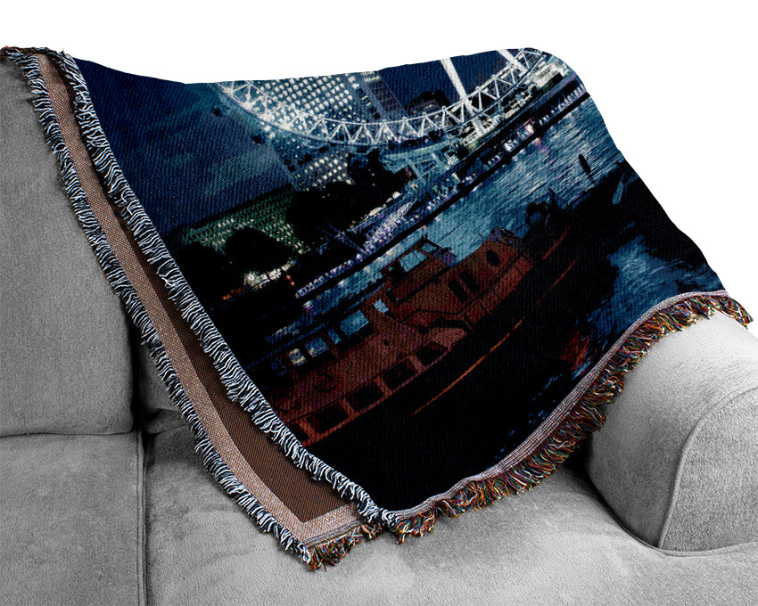 The London Eye At Night Woven Blanket