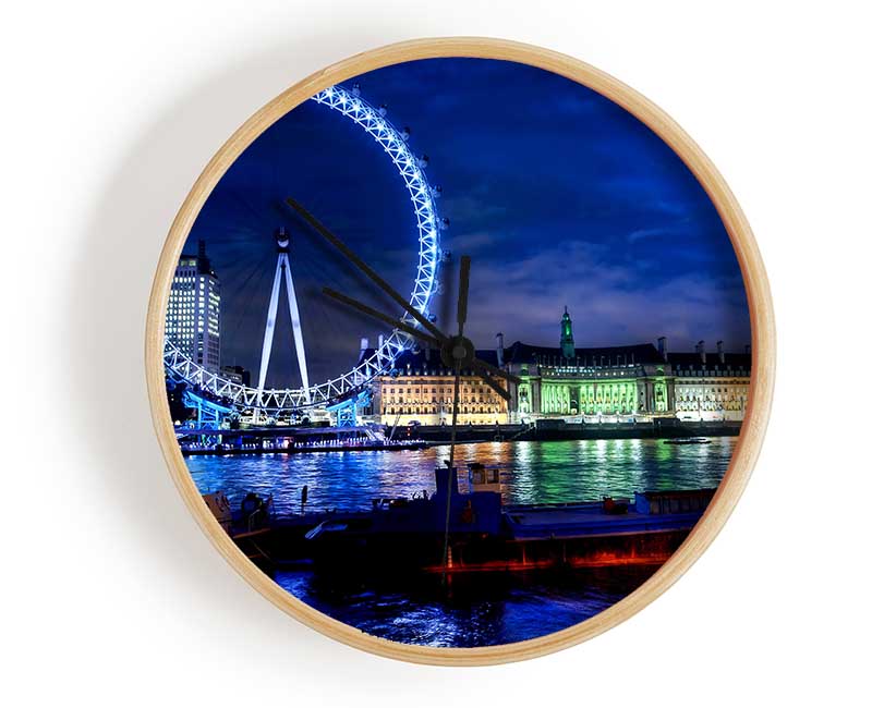 The London Eye At Night Clock - Wallart-Direct UK