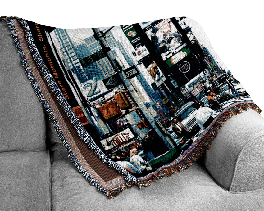 Times Square NYC Woven Blanket