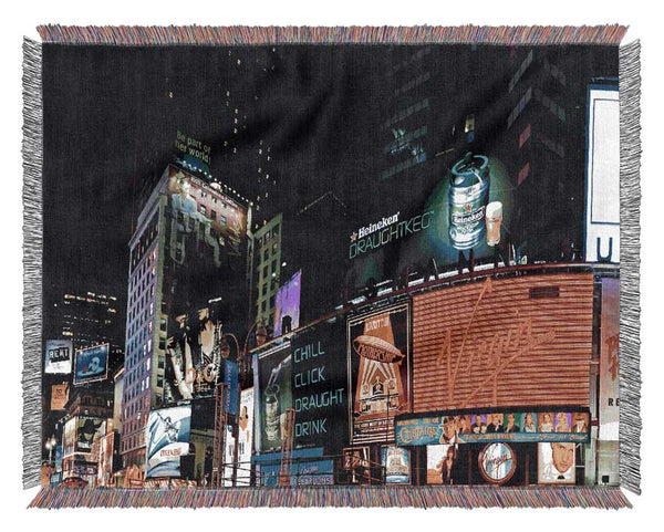 Tokyo City Night Lights Woven Blanket