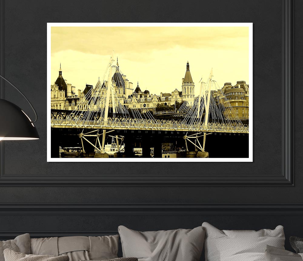 Tower Bridge London Sepia Print Poster Wall Art