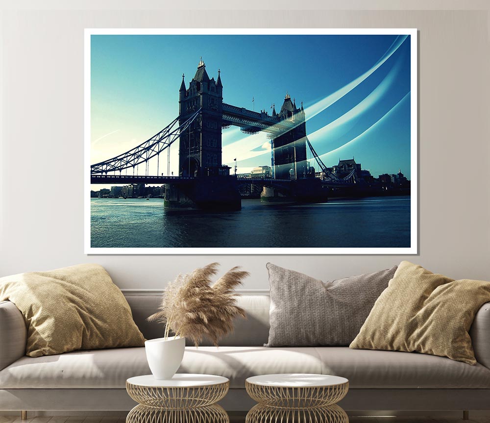 Tower Bridge London Trail Print Poster Wall Art