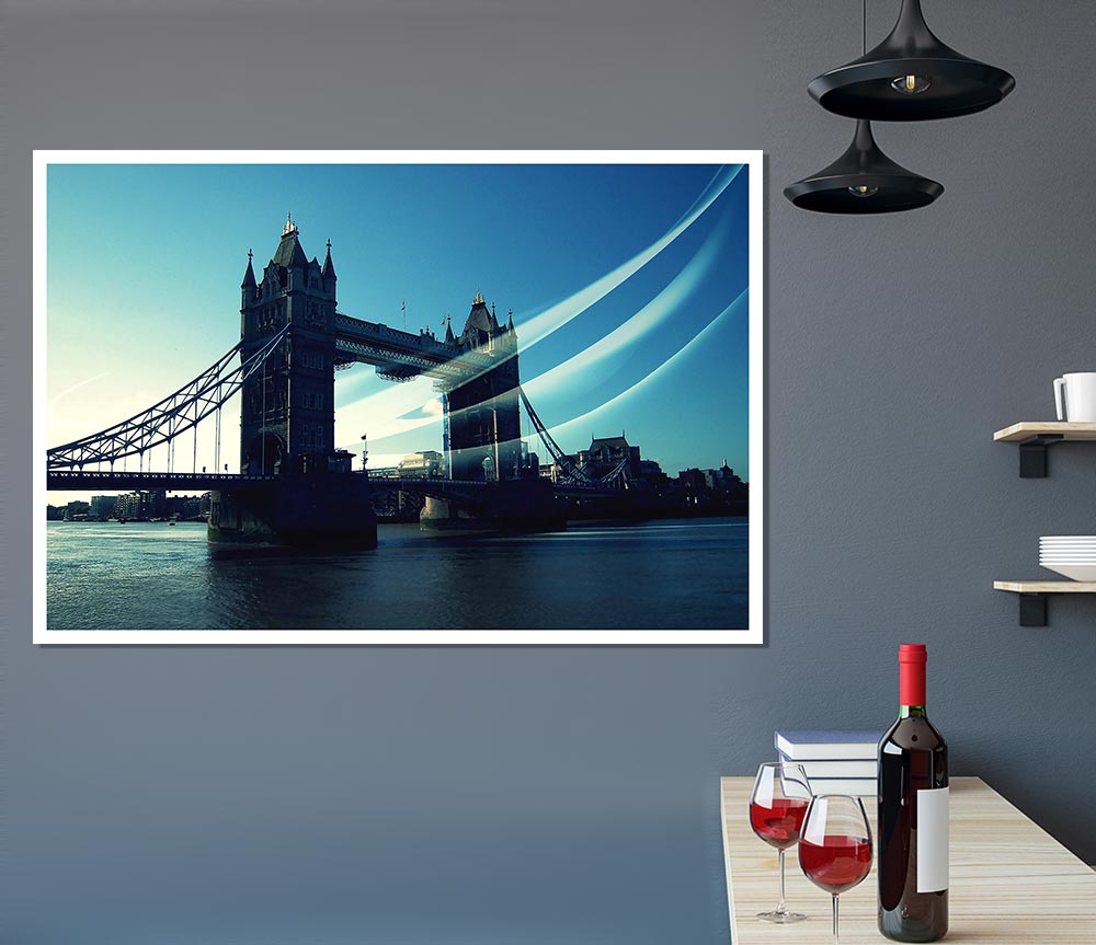 Tower Bridge London Trail Print Poster Wall Art