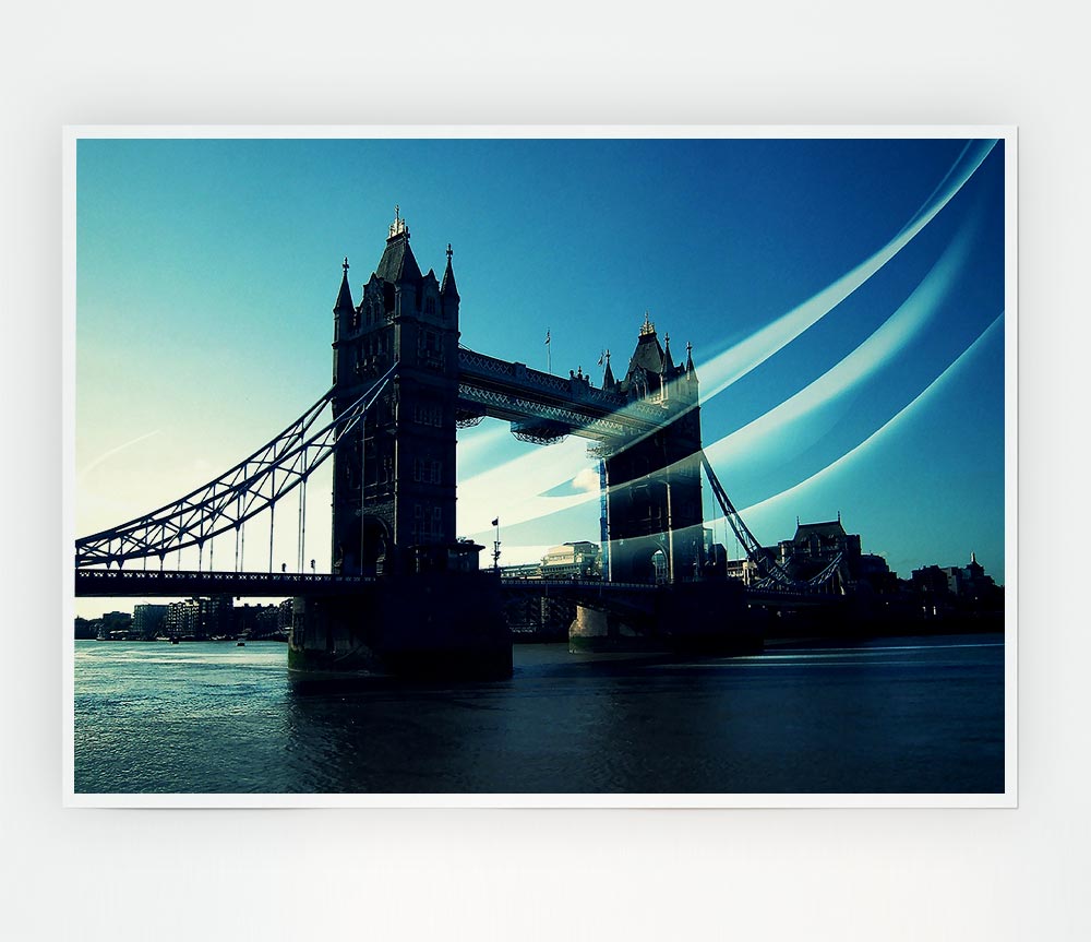 Tower Bridge London Trail Print Poster Wall Art