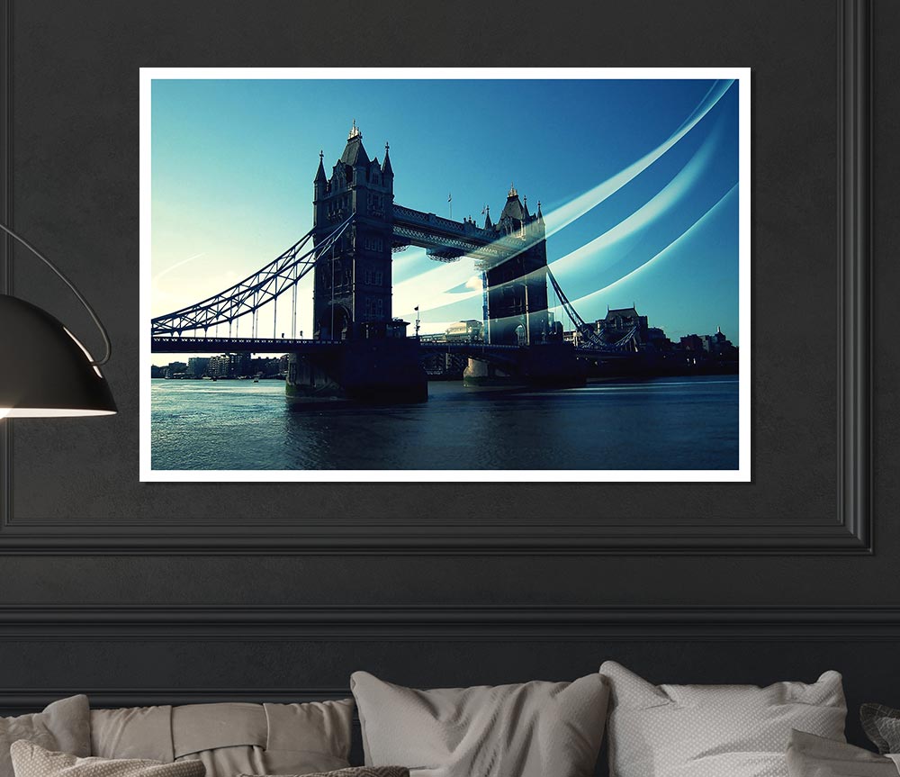 Tower Bridge London Trail Print Poster Wall Art