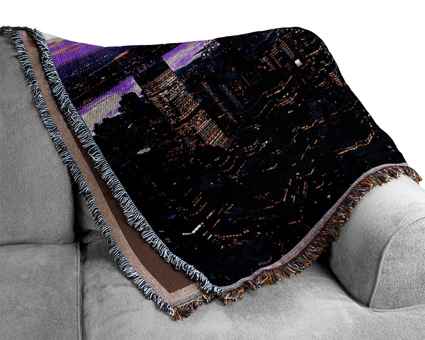 Twilight In New York City Woven Blanket