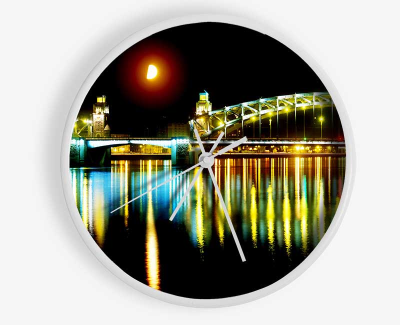 Twin Bridge Moonlight Clock - Wallart-Direct UK