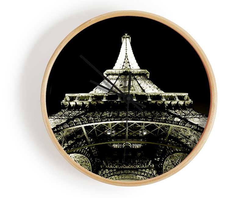 Under The Eiffel Tower Sepia Clock - Wallart-Direct UK