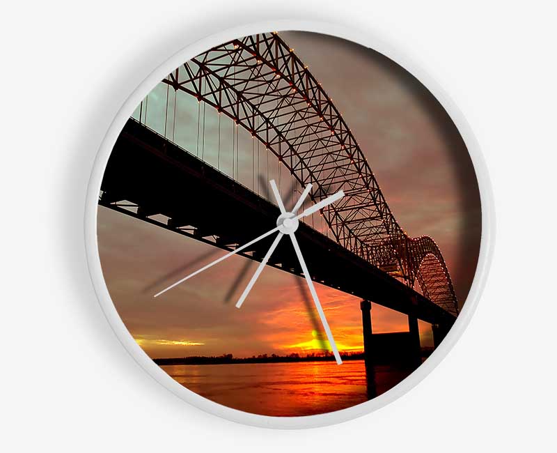 Up And Over The Mighty Mississippi Clock - Wallart-Direct UK