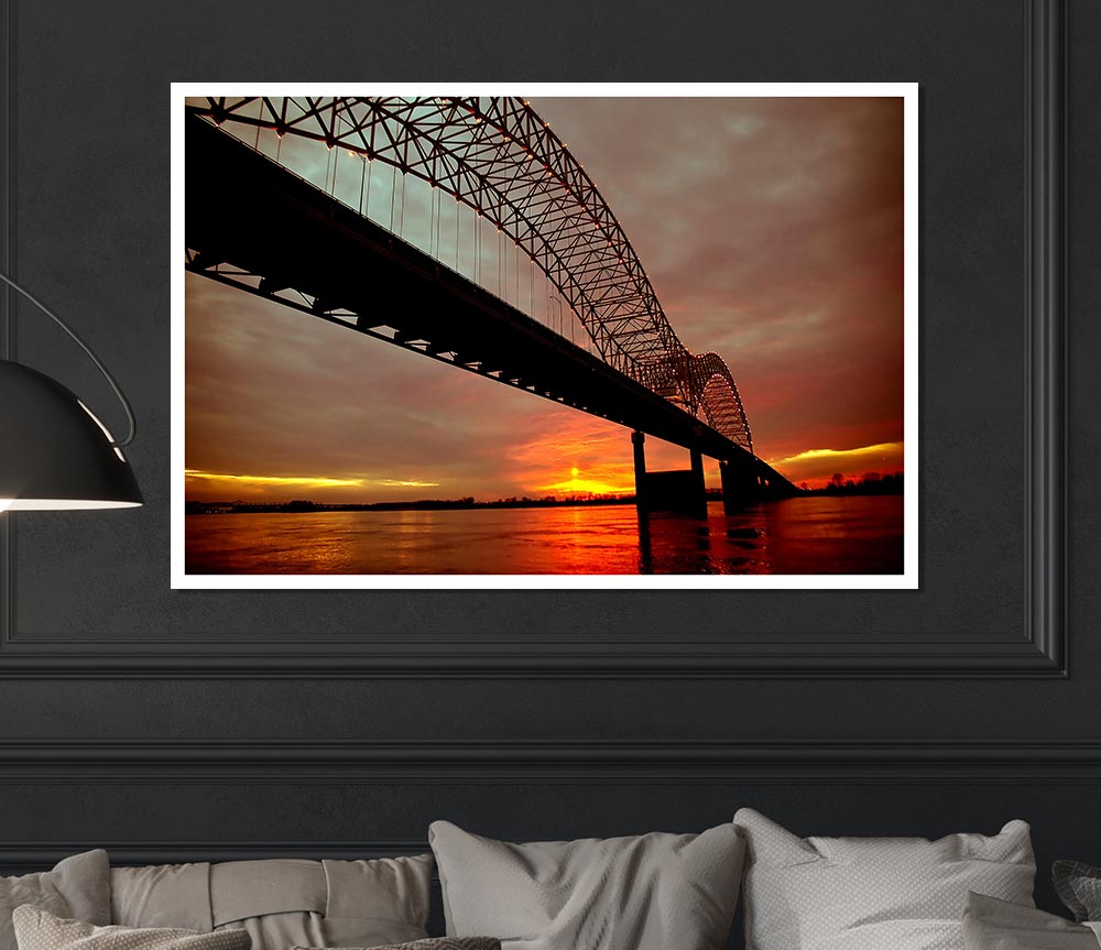 Up And Over The Mighty Mississippi Print Poster Wall Art