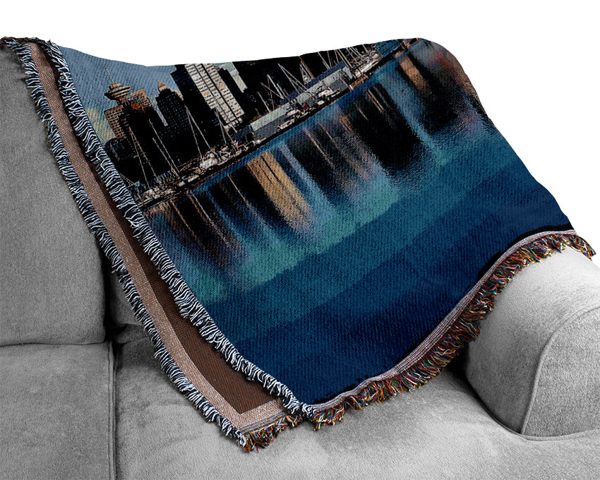 Vancouver Skyline Woven Blanket