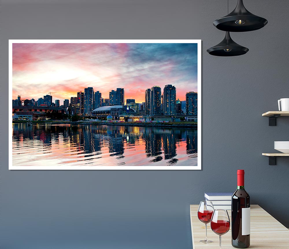 Vancouver Sunset Print Poster Wall Art