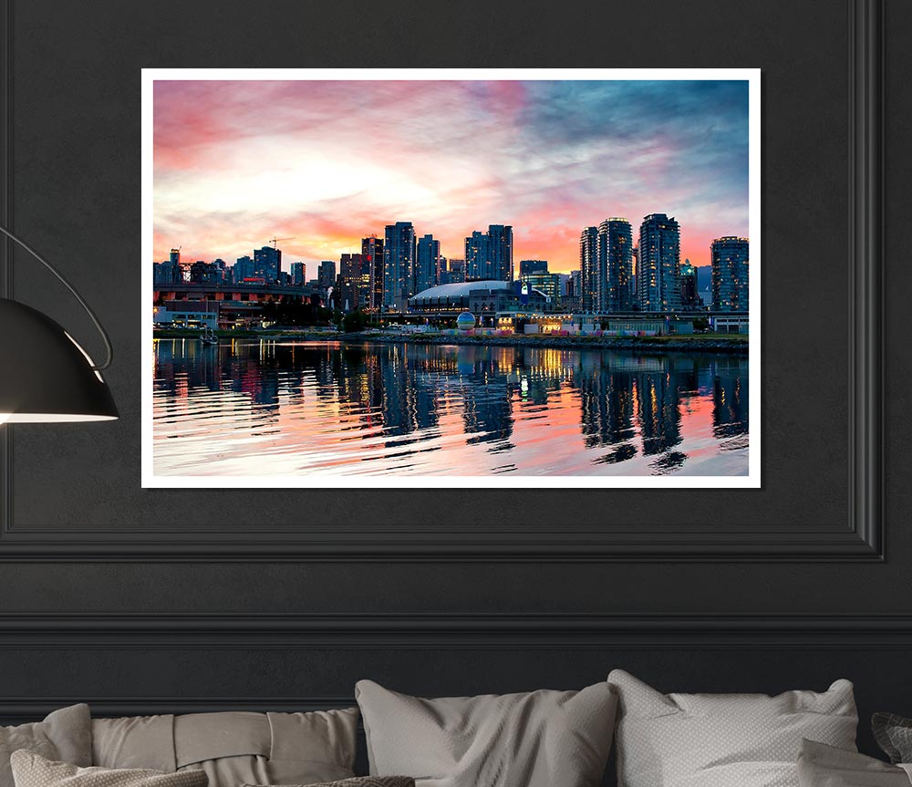 Vancouver Sunset Print Poster Wall Art