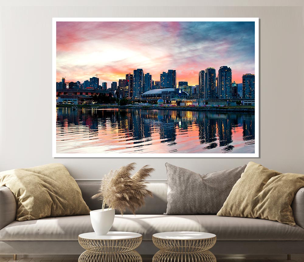 Vancouver Sunset Print Poster Wall Art