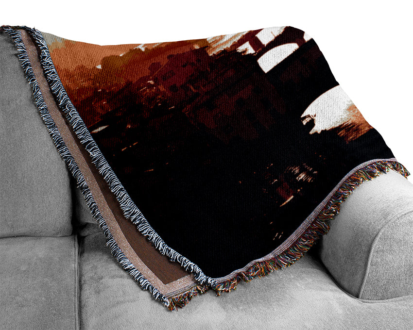 Venice City Of Bridges Morning Glow Woven Blanket