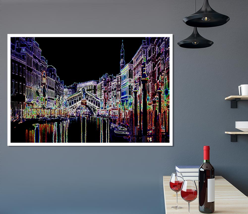 Venice Psychedelic Print Poster Wall Art