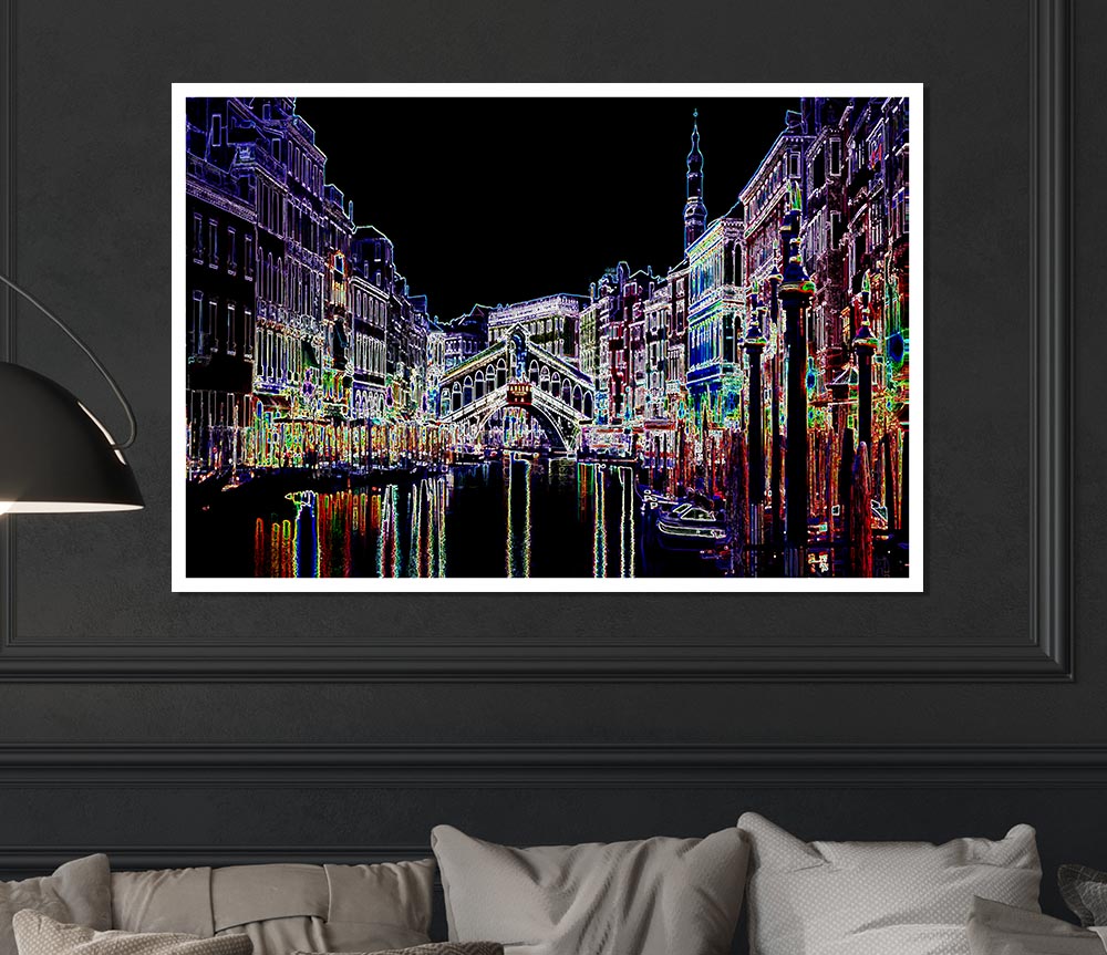 Venice Psychedelic Print Poster Wall Art