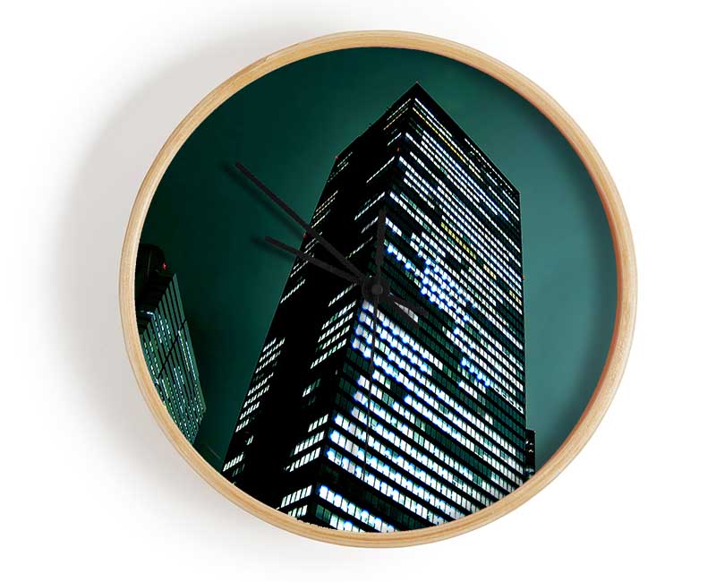 Vertical Green Nights Clock - Wallart-Direct UK