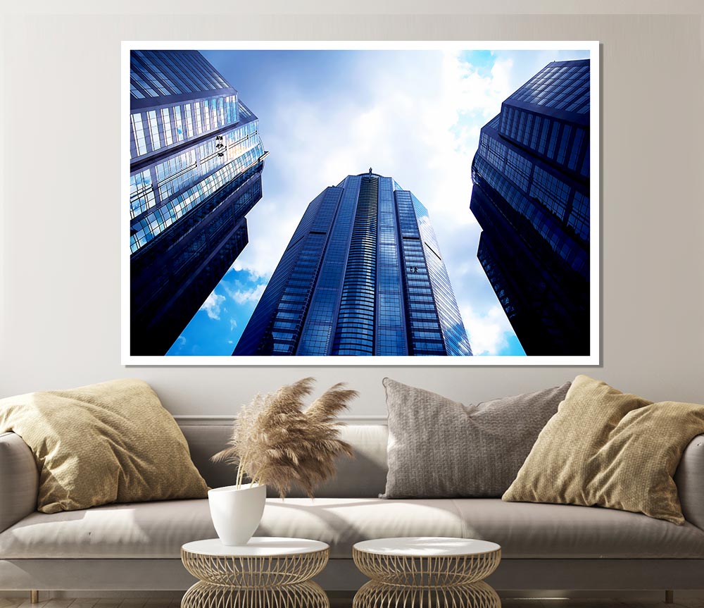 Window Cleaning Skyscrapers Print Poster Wall Art