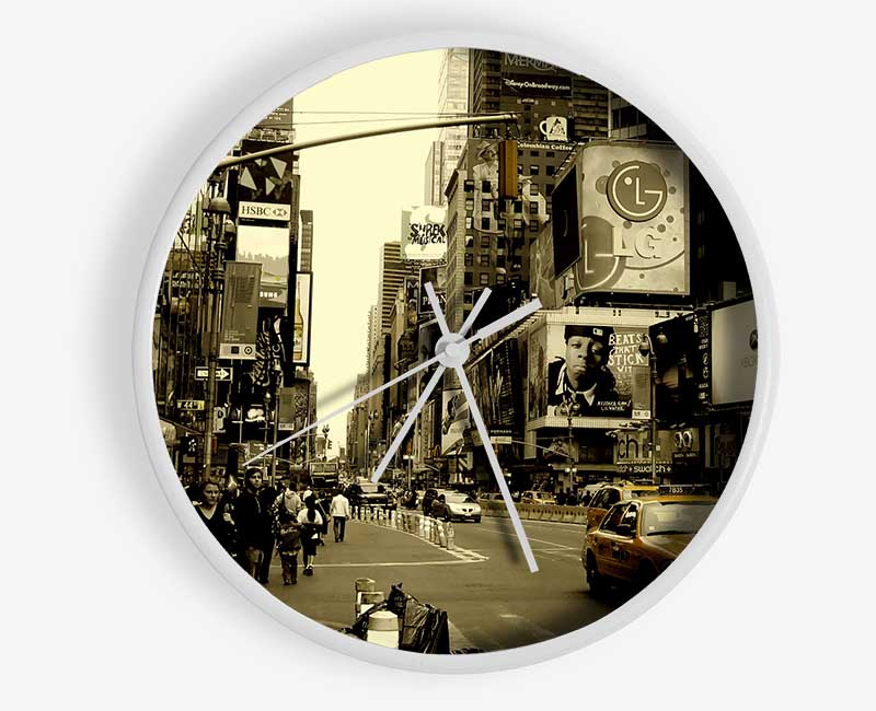 Yellow Taxi New York Clock - Wallart-Direct UK