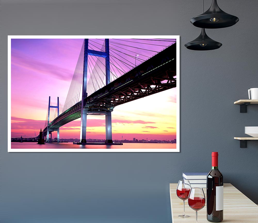 Yokohama Bay Bridge Japan Print Poster Wall Art