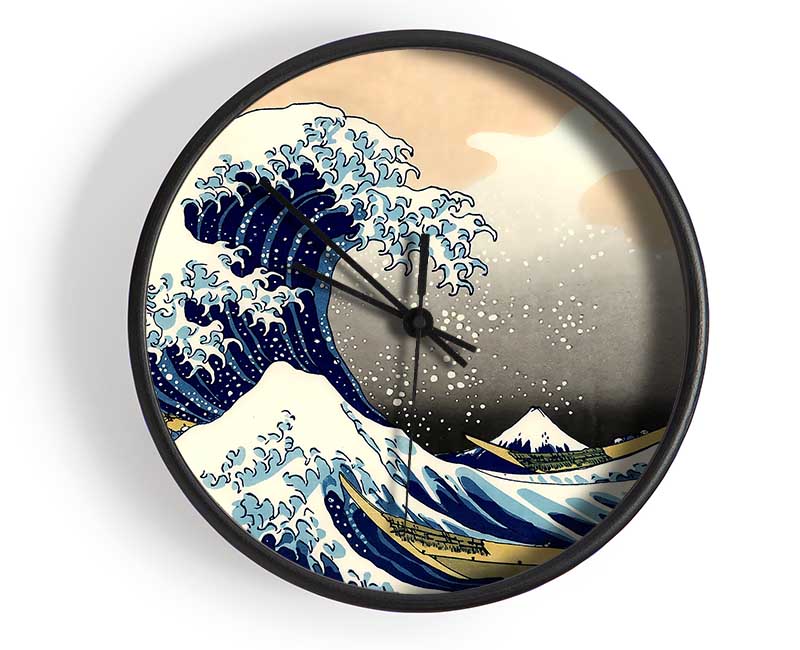 Hokusai A Big Wave Off Kanagawa Clock - Wallart-Direct UK