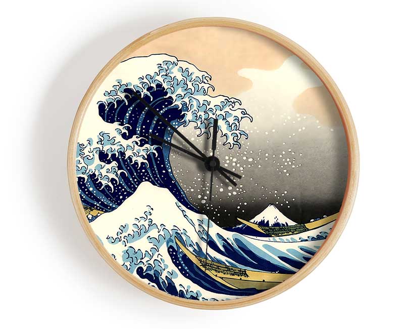 Hokusai A Big Wave Off Kanagawa Clock - Wallart-Direct UK