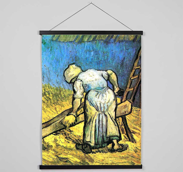 Van Gogh A Farmer Cutting Hay Hanging Poster - Wallart-Direct UK