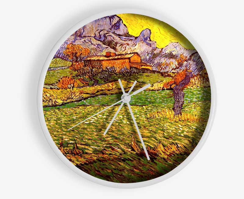 Van Gogh A Meadow In The Mountains Le Mas De Saint-Paul Clock - Wallart-Direct UK