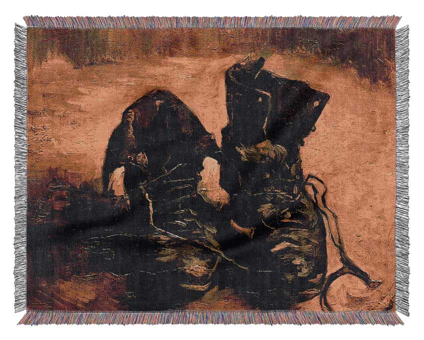 Van Gogh A Pair Of Shoes Woven Blanket