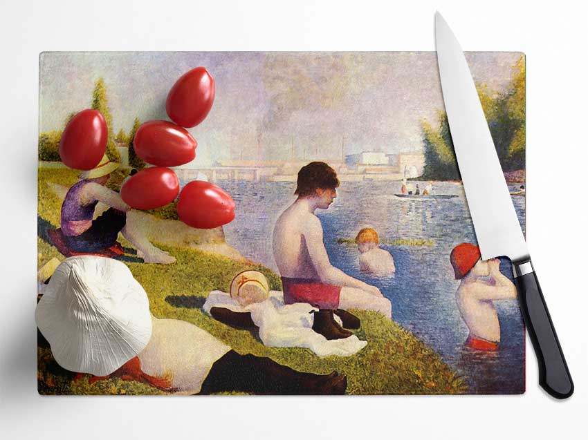 Seurat A Swimming Pool In Asnie`re Glass Chopping Board