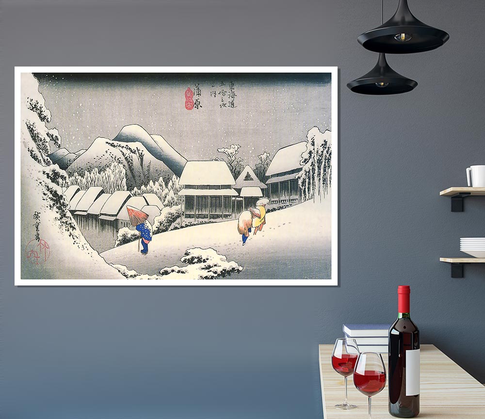 Hiroshige A Village In The Snow Print Poster Wall Art