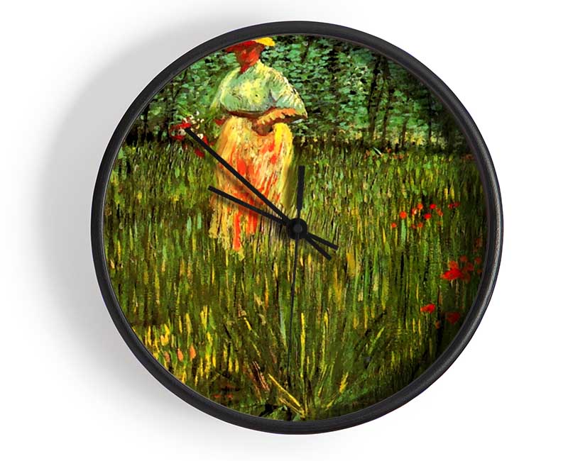 Van Gogh A Woman Walking In A Garden Clock - Wallart-Direct UK