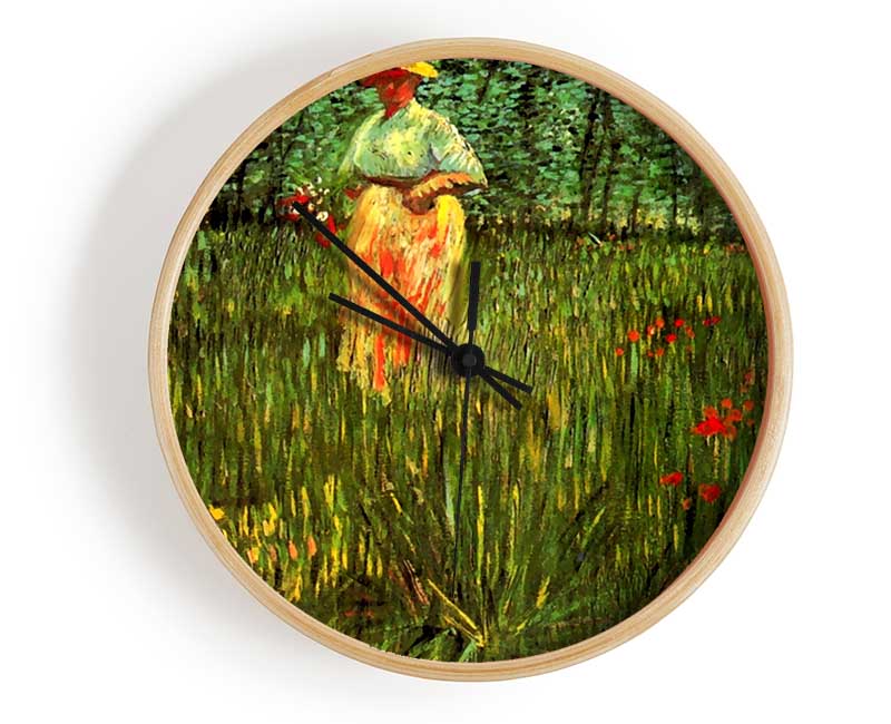 Van Gogh A Woman Walking In A Garden Clock - Wallart-Direct UK