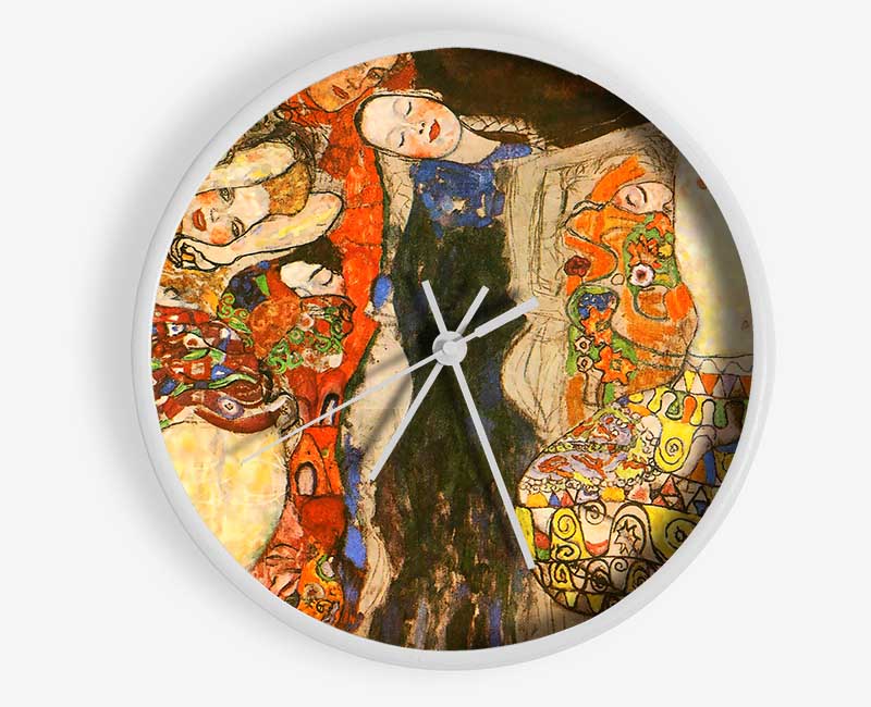 Klimt Adorn The Bride With Veil And Wreath Clock - Wallart-Direct UK