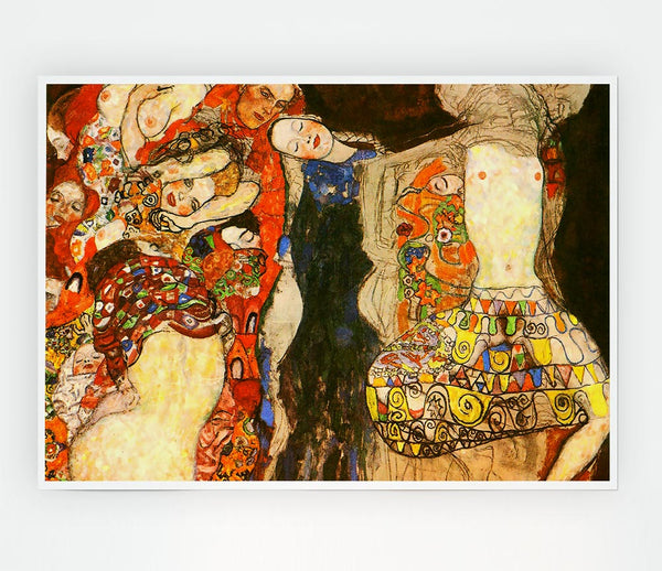 Klimt Adorn The Bride With Veil And Wreath Print Poster Wall Art