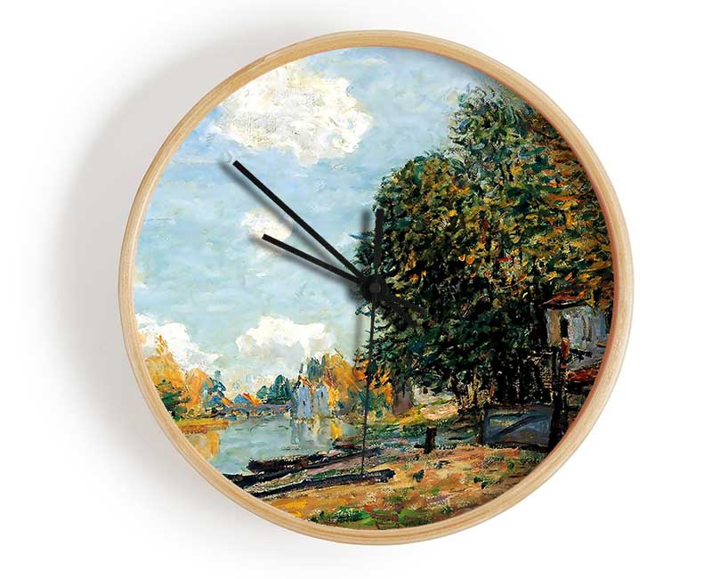 Sisley Moret On The Banks Of The River Loing Clock - Wallart-Direct UK