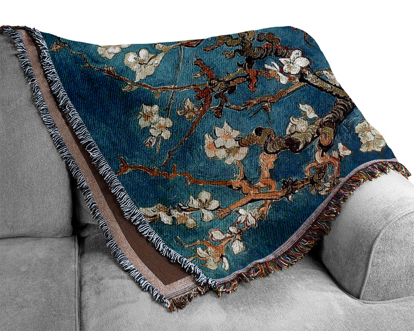 Van Gogh Almond Branches Woven Blanket