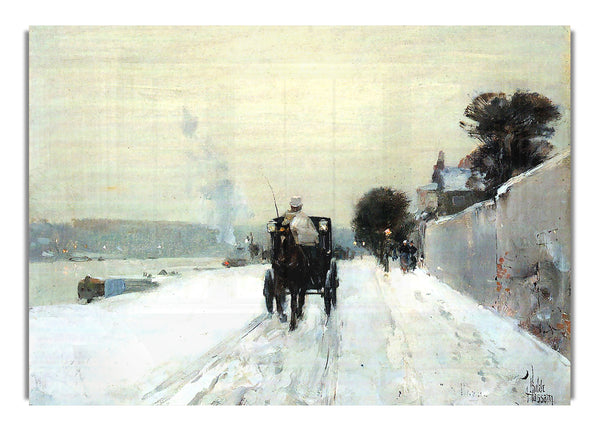 Along The Seine, Winter By Hassam