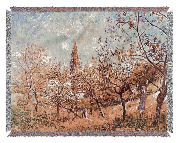 Sisley An Orchard In Spring Woven Blanket