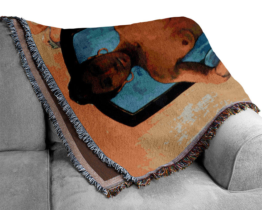 Gauguin Anna The Java Woman Woven Blanket