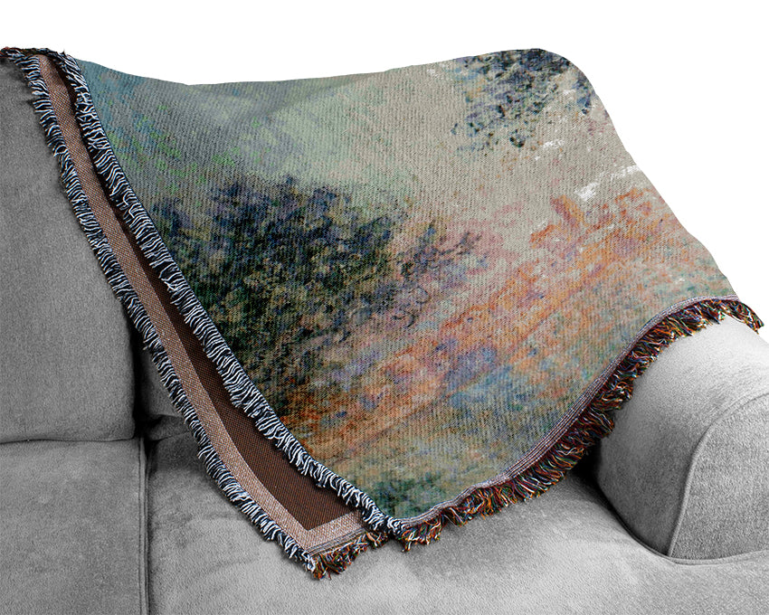 Monet Antibes Seen From La Salis Woven Blanket