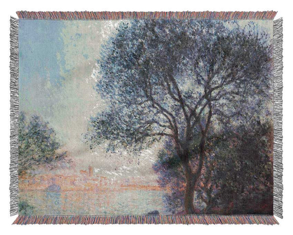 Monet Antibes Seen From La Salis Woven Blanket