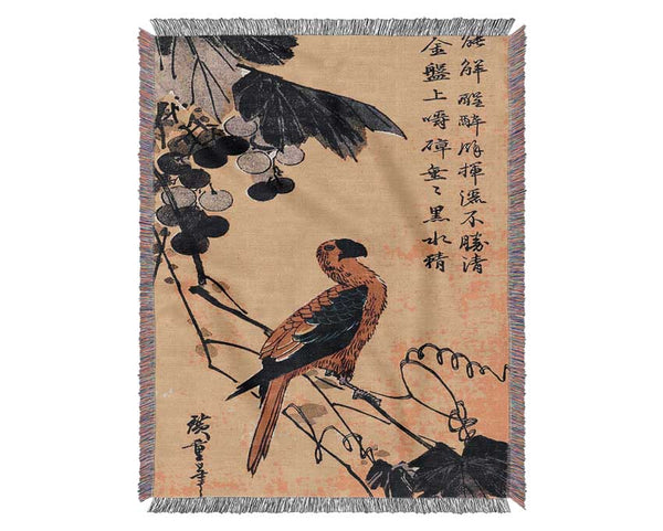 Hiroshige Ara On A Vine Woven Blanket