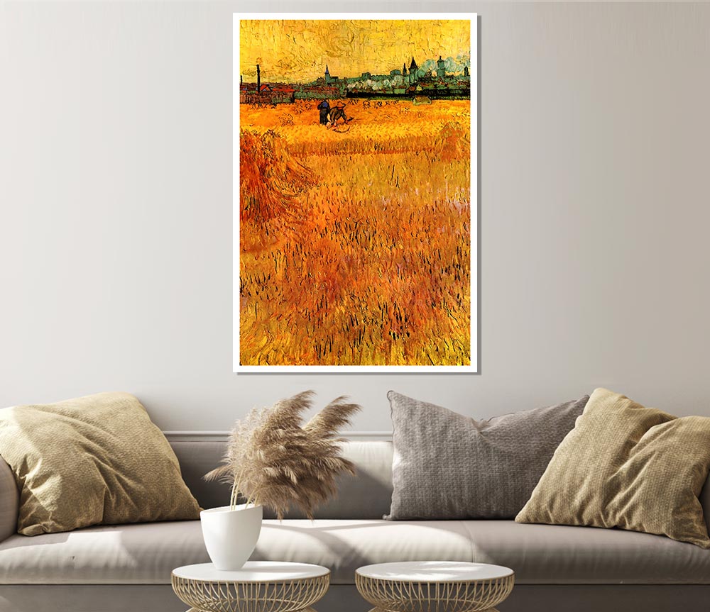 Van Gogh Arles View From The Wheat Fields Print Poster Wall Art