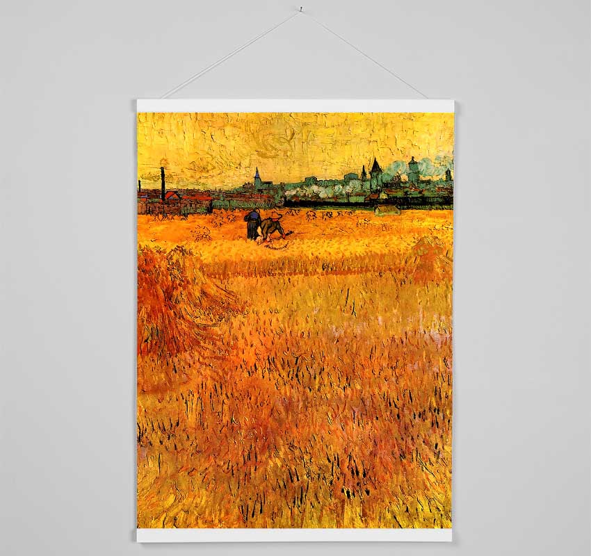 Van Gogh Arles View From The Wheat Fields Hanging Poster - Wallart-Direct UK