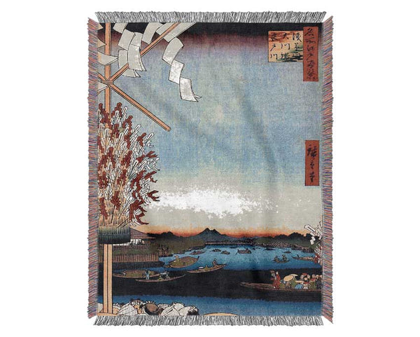 Hiroshige Asakusa River Woven Blanket